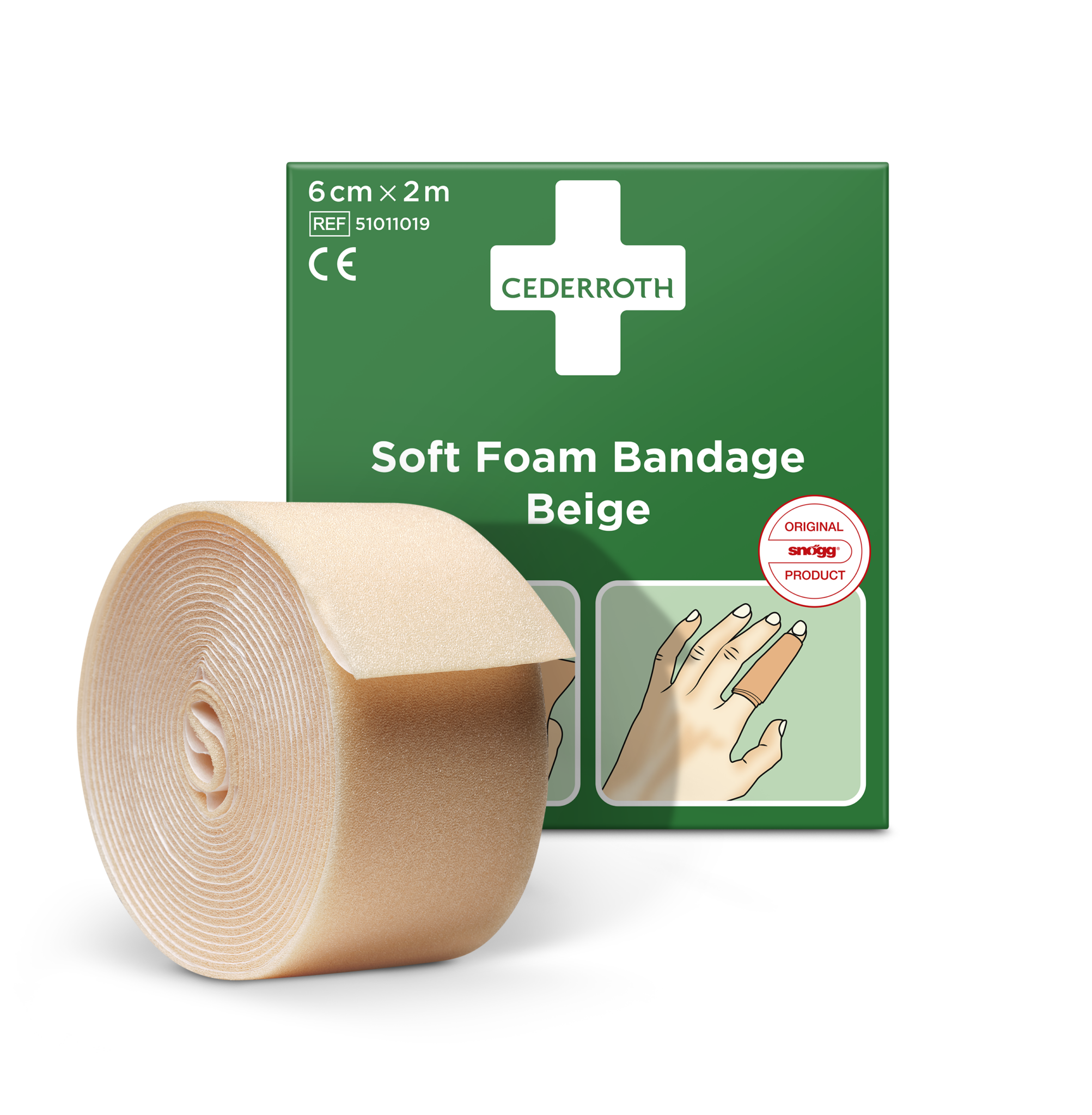 Cederroth Soft Foam Bandage Beige 6 cm x 2 m Global